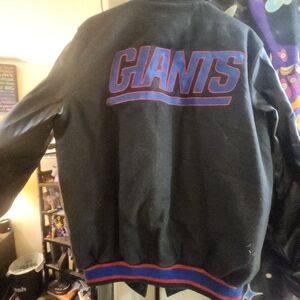 NFL Giants Black and Blue Bomber Jacket
